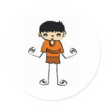 cartoon boy  collection round stickers