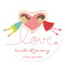 Cartoon Boy Hearts Girl Thank You Gift Sticker