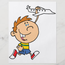 cartoon boy playing with toy airplane personalized flyer