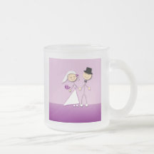 Cartoon bride and groom coffee mug