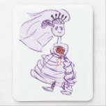 Cartoon Bride/Bachelorette Mouse Pad