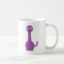 Cartoon Brontosaurus (purple) Coffee Mugs