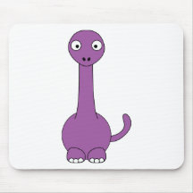 Cartoon Brontosaurus (purple) Mouse Pads