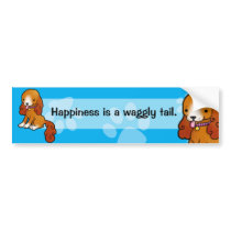 Cartoon brown puppy bumper sticker
