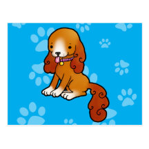 Cartoon brown puppy postcard