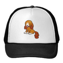 Cartoon brown puppy trucker hat