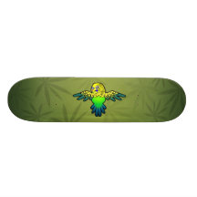 Cartoon Budgie Skate Board