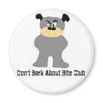 Cartoon Bull Dog Fight Club Fan Magnet