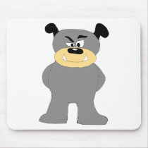 Cartoon Bull Dog Fight Club Fan Mousepads
