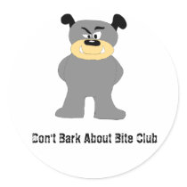 Cartoon Bull Dog Fight Club Fan Sticker