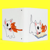 Cartoon Bull Terrier and Cat Double Act  Binder
