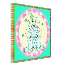 Cartoon Bunny Rabbits Canvas Prints