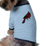 Cartoon Cardinal Design Doggie T Shirt