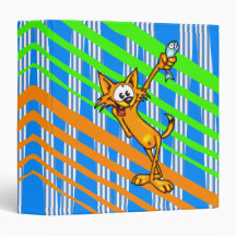 Cartoon Cat and His Fish Avery Binder