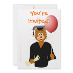 Cartoon Cat Graduation Invitation Template