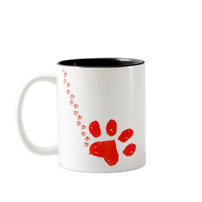 Cartoon Cat Love Heart Custom Mug by zooogle