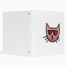 Cartoon Cat Wearing Sunglasses Vinyl Binders