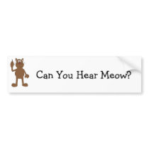 Cartoon Cat With Cell Phone Bumper Sticker