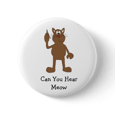 Cartoon Cat With Cell Phone Button by mooredesigns
