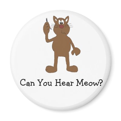 Cartoon Cat With Cell Phone Refrigerator Magnets by mooredesigns