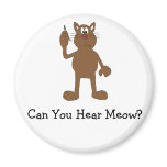 Cartoon Cat With Cell Phone magnets
