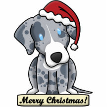 Cartoon Catahoula Leopard Dog Christmas Ornament Photo Cutout