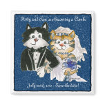 Cartoon Cats Wedding Save the Date  Magnets
