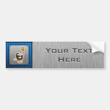 Cartoon Caveman; Metal-look Bumper Sticker