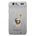 Cartoon Caveman; Metal-look Droid RAZR Case