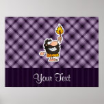 Cartoon Caveman; Purple Poster
