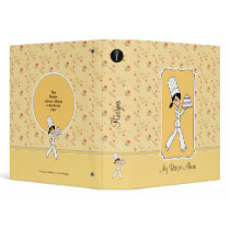 Cartoon Character Chef Recipe Binder in Yellow
