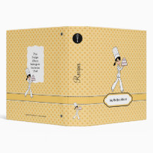 Cartoon Character Chef Recipe Binder in Yellow