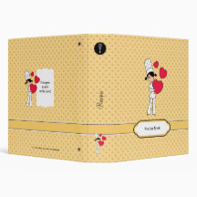 Cartoon Character Chef Recipe Binder in Yellow