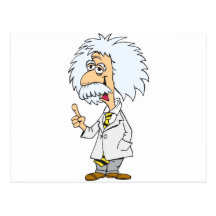 Cartoon character professor postcard