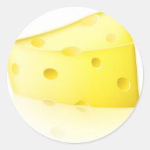 Cartoon cheese illustration round sticker