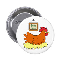 Cartoon Chicken in Nest Home Sweet Home Pin