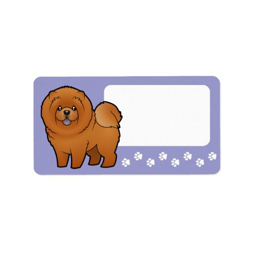 Cartoon Chow Chow Labels