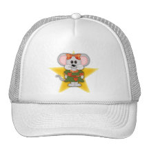 Cartoon Christmas Mouse Custom Text Hats