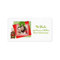 Cartoon Christmas Reindeer Return Address Labels