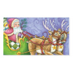 Cartoon Christmas, Santa Claus Sleigh Reindeer Business Card Templates