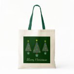 Cartoon Christmas Trees Green Gift Bag