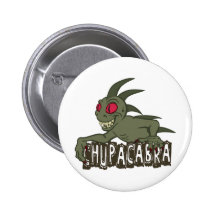 Cartoon Chupacabra Pinback Button