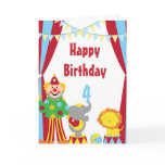 Cartoon Circus Clown and Animals Birthday Card