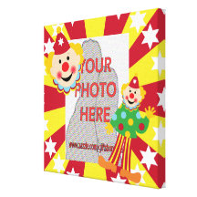 Cartoon Circus Clown kids Photo wrapped canvas Stretched Canvas Prints