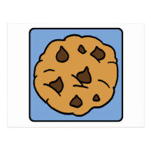 Cartoon Clip Art Chocolate Chip Cookie Dessert Postcards