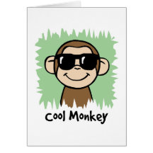Cartoon Clip Art Cool Monkey with Sunglasses Greeting Cards