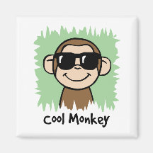 Cartoon Clip Art Cool Monkey with Sunglasses Refrigerator Magnet