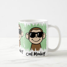 Cartoon Clip Art Cool Monkey with Sunglasses Coffee Mugs