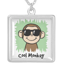 Cartoon Clip Art Cool Monkey with Sunglasses Pendants