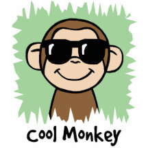Cartoon Clip Art Cool Monkey with Sunglasses Cut Out